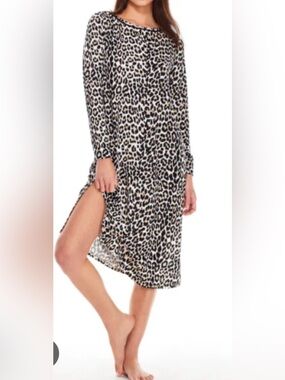 kate spade Leopard-Print Midi Dress in Black & Cream